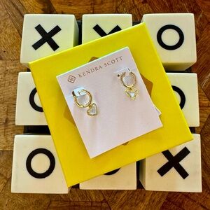 Kendra Scott Ari Heart Huggable Gold Dichronic Glass Earrings